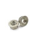 M12  white zinc  zin-plated  stainless steel hex flange nut with serrated carbon steel Grade 4 grade 8 grade6